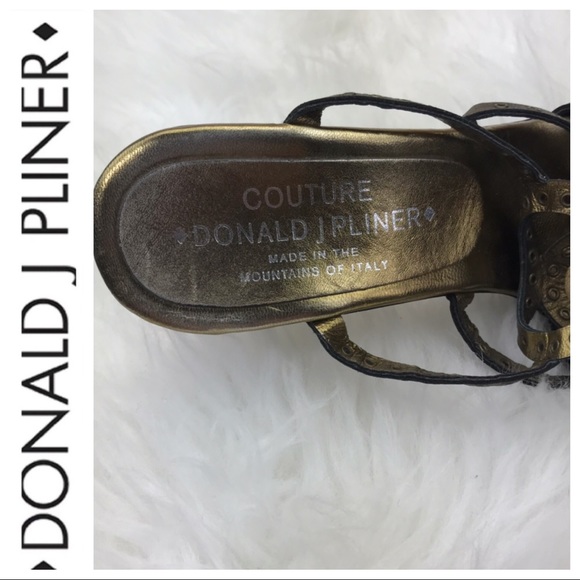 💕SALE💕Donald J Pliner Golden Grommet Strap Heels - Picture 6 of 8